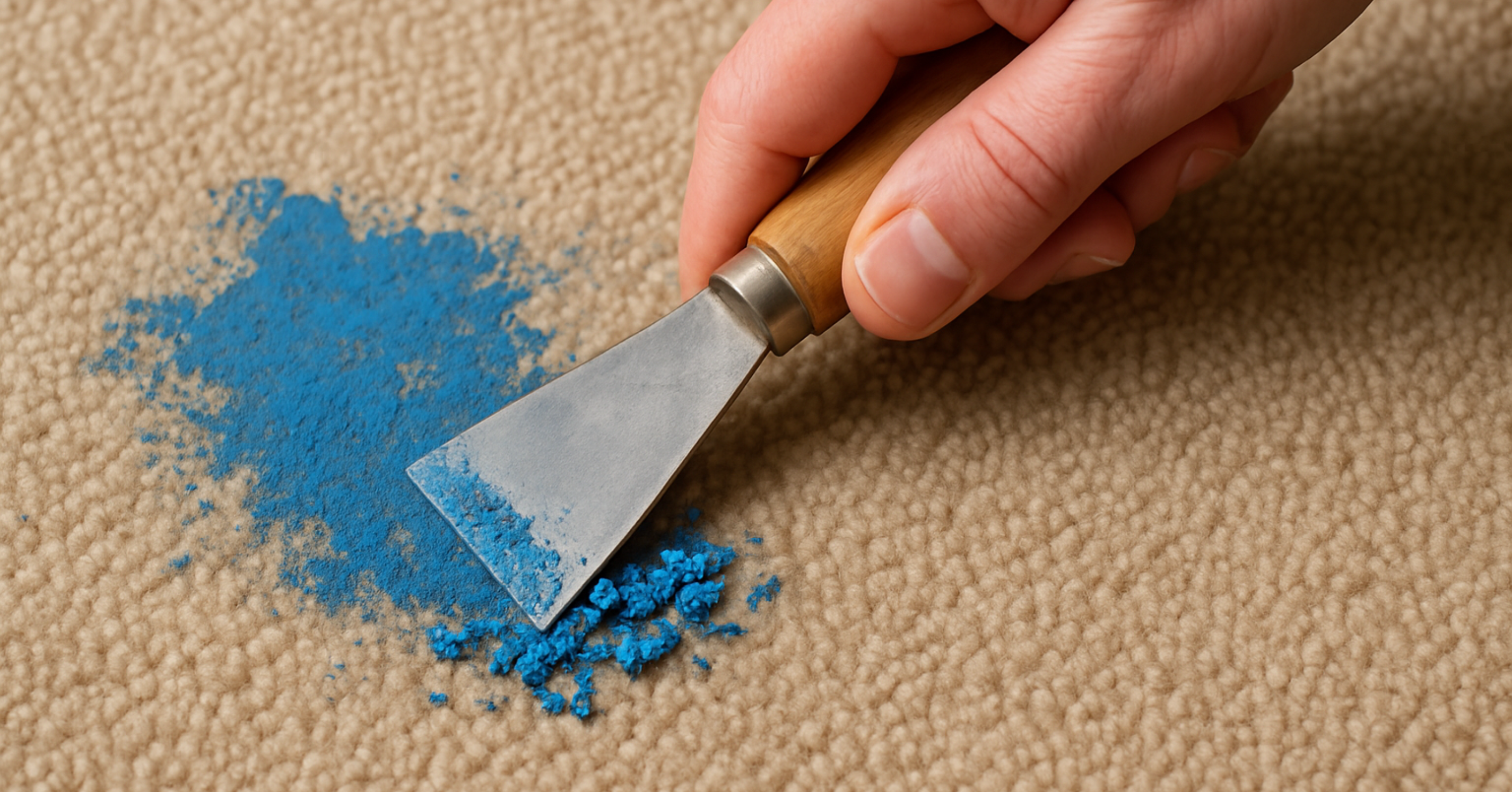 Scrapping paint on carpet