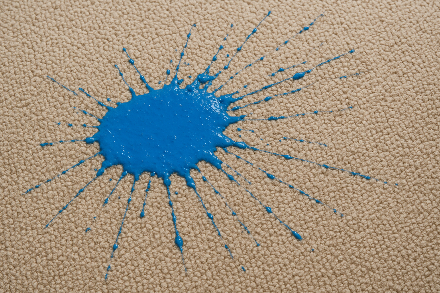 Spilled paint on carpet